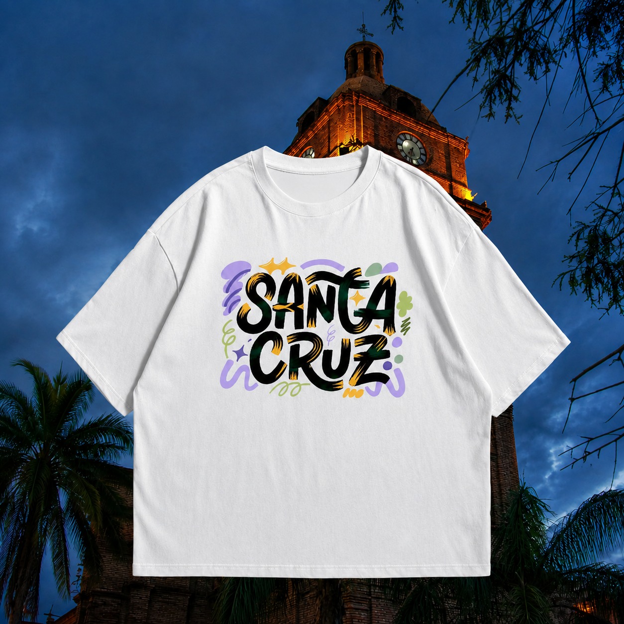 CA26-06-1 Polera Santa Cruz (Oversize-BLANCO)