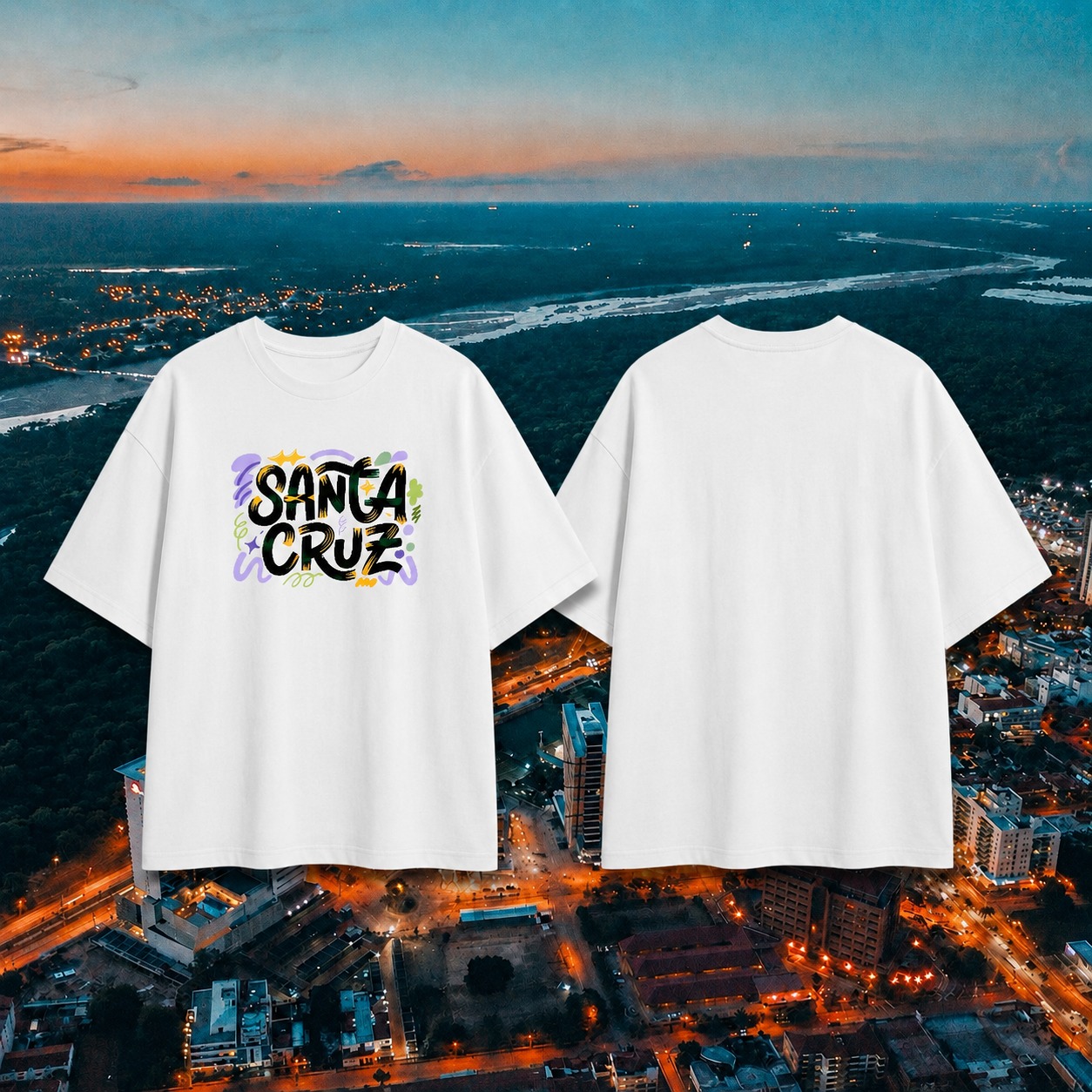 CA26-06-1 Polera Santa Cruz (Oversize-BLANCO)